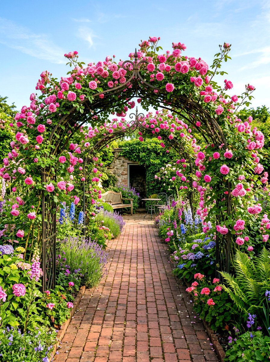Arched trellis walkway - 30 sensory garden ideas