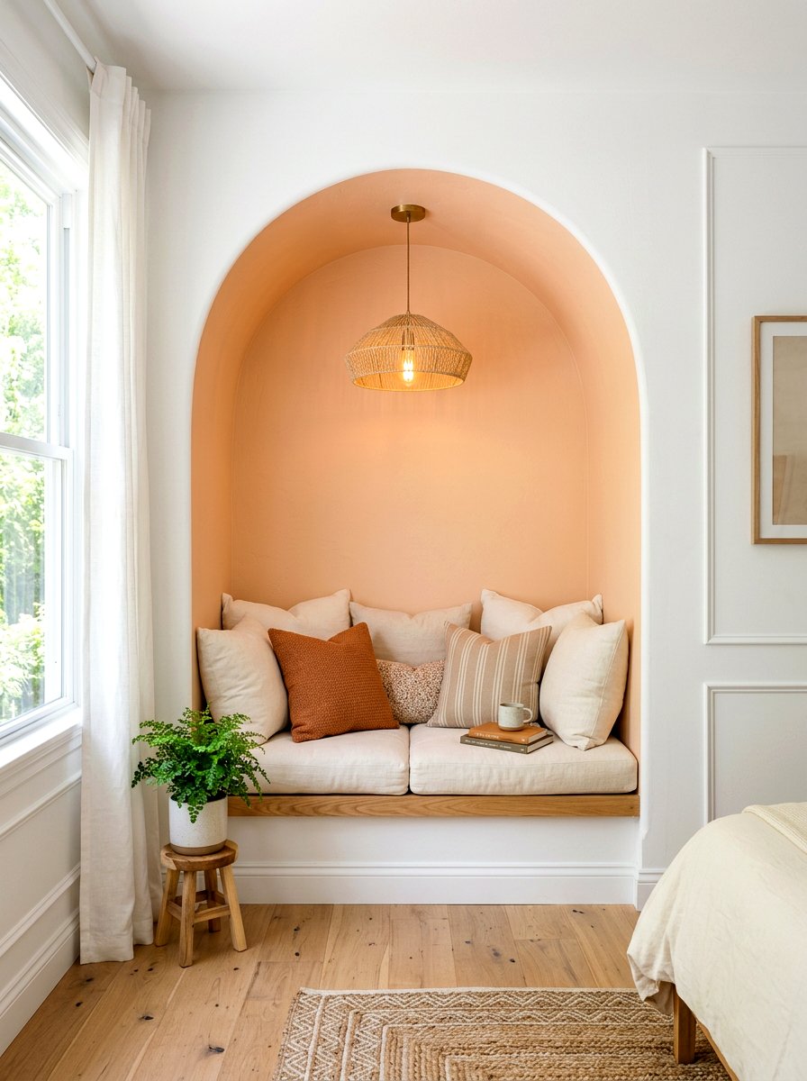 Arched wall alcove seat - 30 bedroom reading corner ideas
