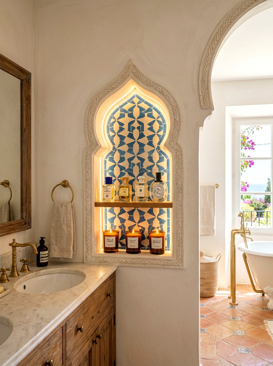 Arched wall niche bathroom - 30 bathroom wall decor ideas