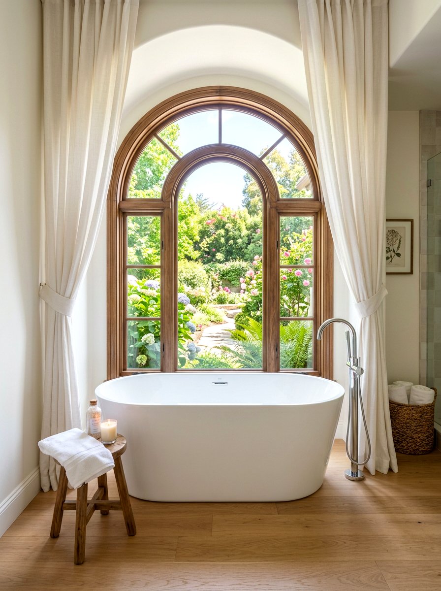 Arched window tub alcove - 30 tub nook bathroom ideas