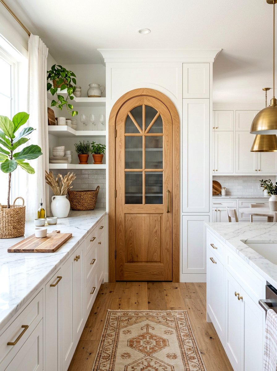 Arched wood pantry door - 30 arched pantry door ideas