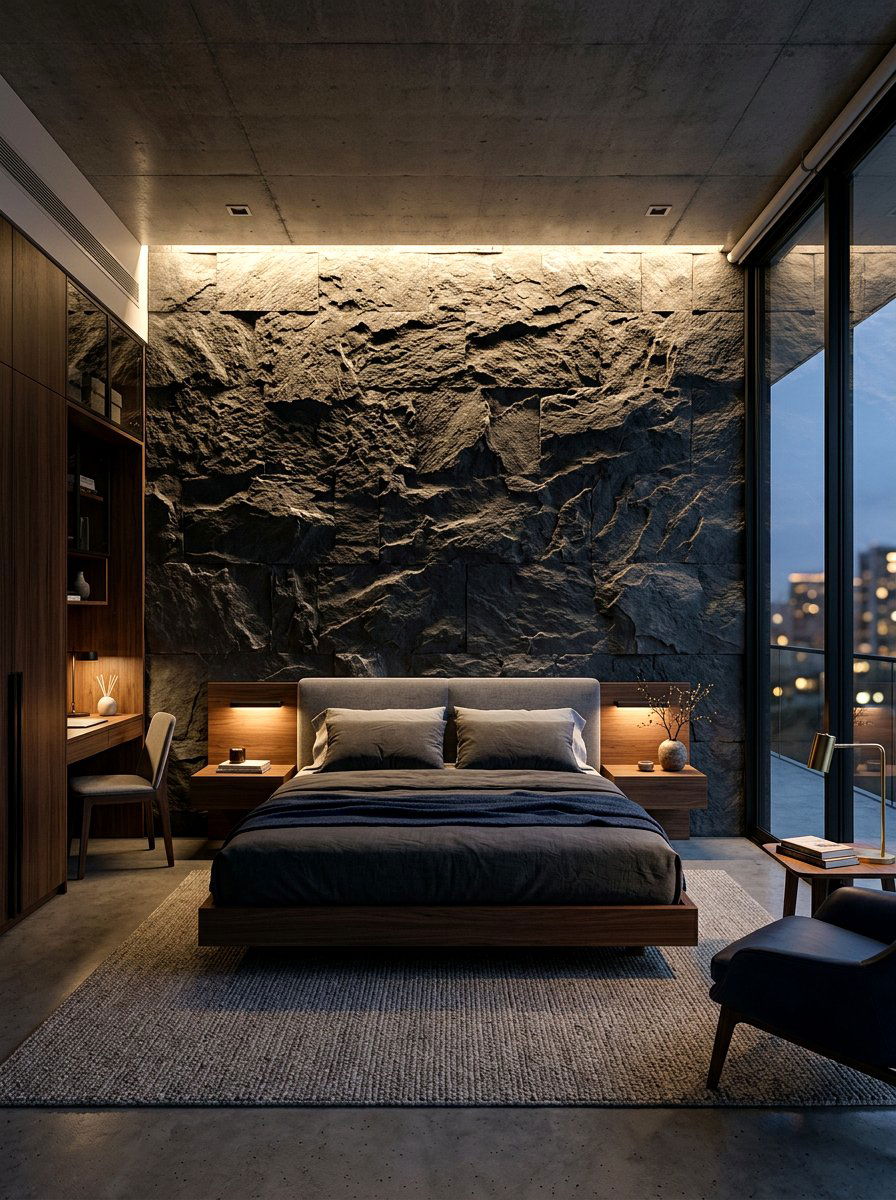 Architectural Wall Grazing - 30 ambient lighting bedroom ideas
