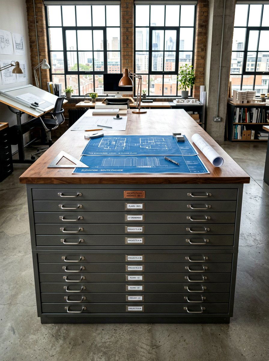 Architectural flat file cabinet - 30 home archive room ideas