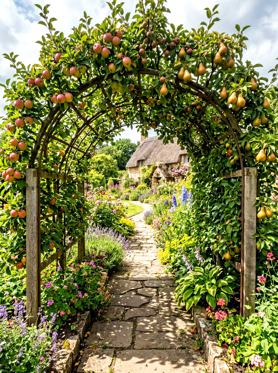 Archway espalier - 30 espalier wall garden ideas