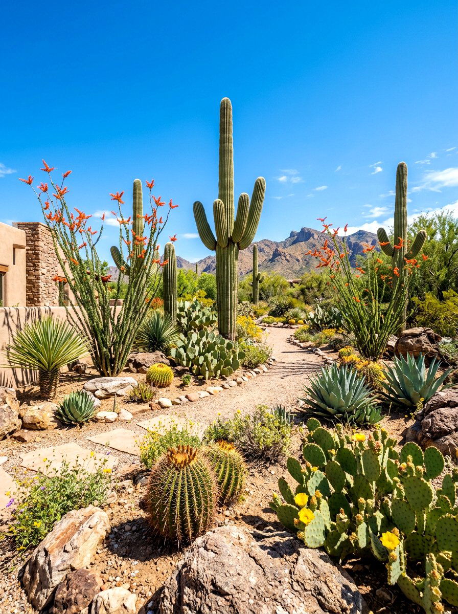 Arizona Style Drought Tolerant Yard - 30 cactus front yard ideas