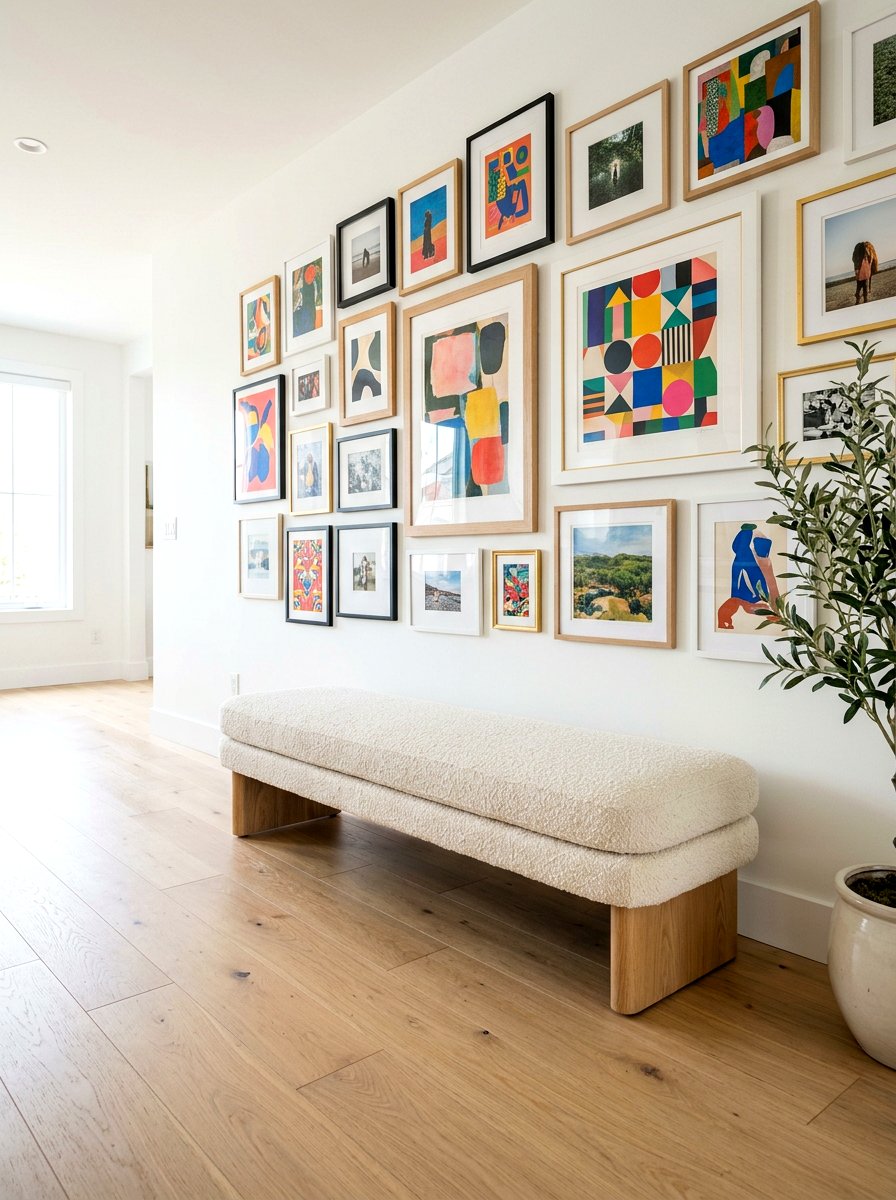 Armless Boucle Bench - 30 boucle entry bench ideas