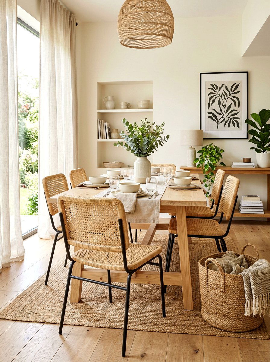 Armless cane dining chairs - 30 cane dining chair ideas