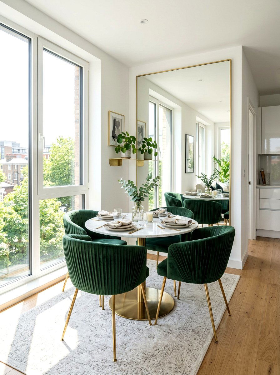 Armless pleated velvet chair - 30 pleated dining chair ideas