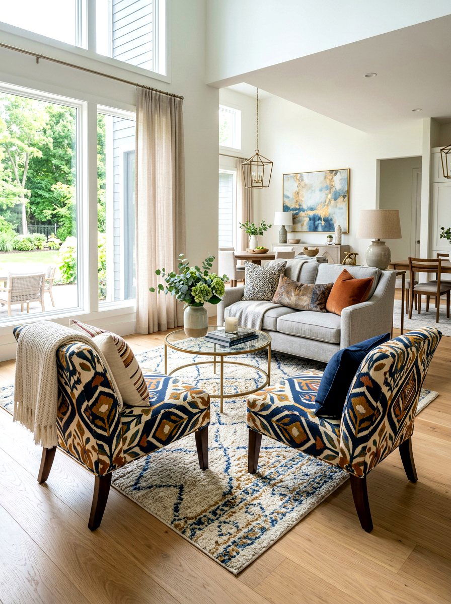 Armless slipper chair seating - 30 small living room ideas