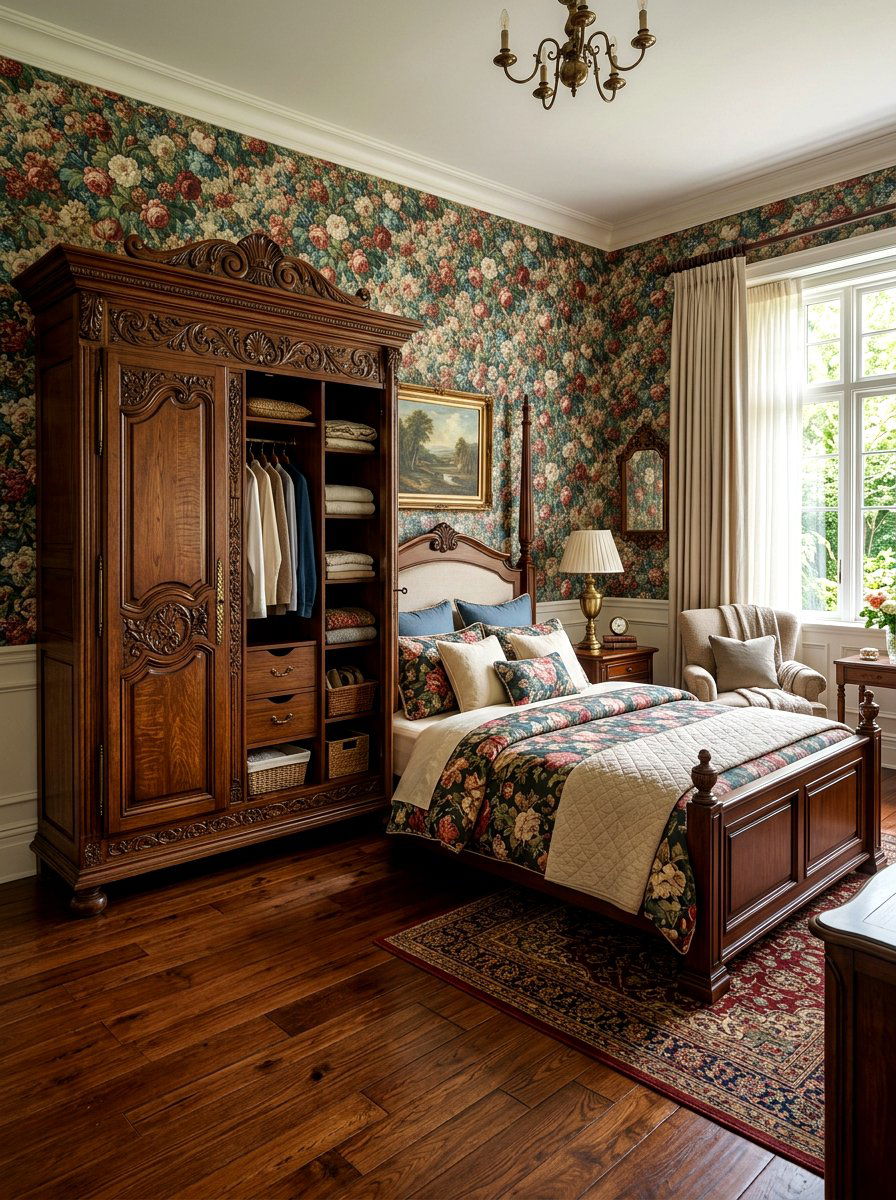 Armoire storage - 30 grandma core bedroom ideas