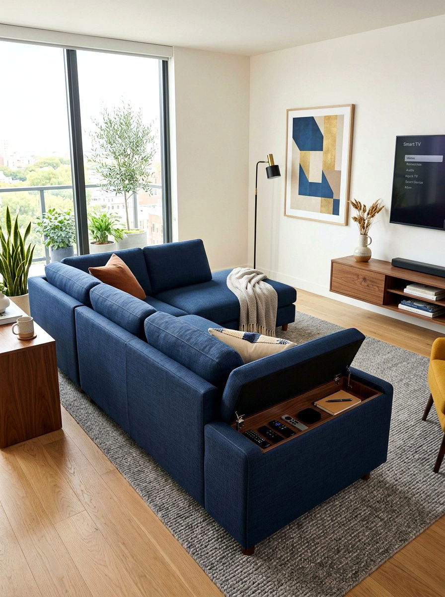 Armrest Storage Sofa - 30 hidden storage furniture ideas