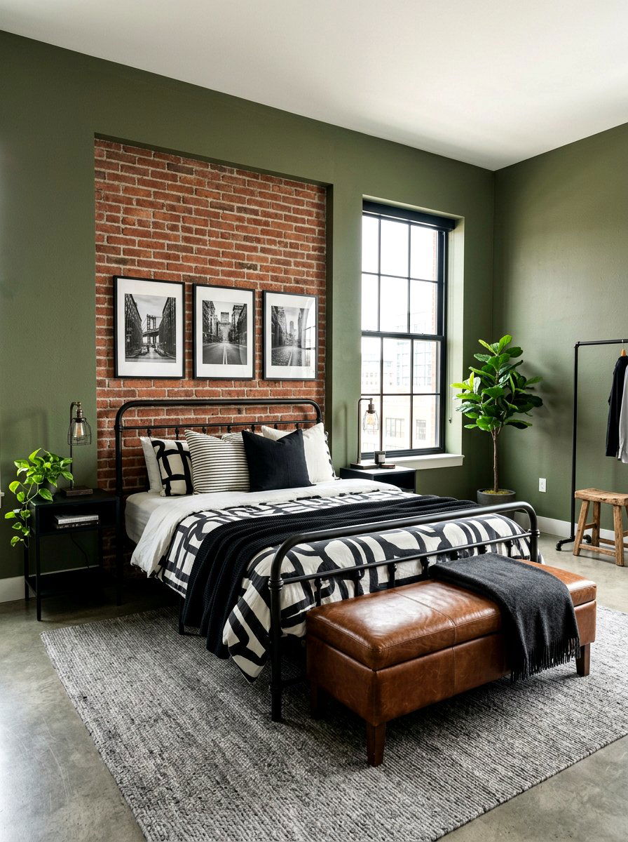Army Green Bedroom - 30 green bedroom ideas