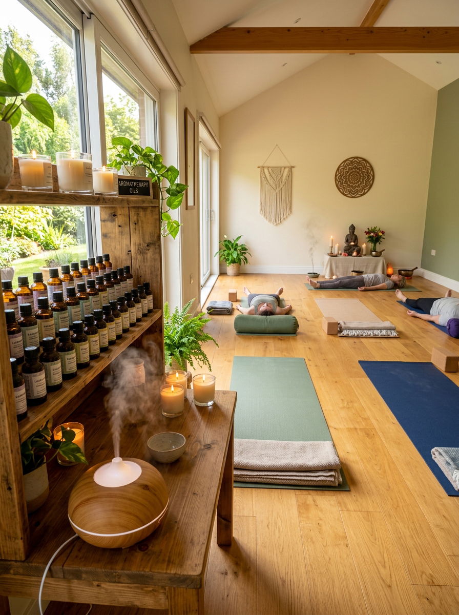Aromatherapy Focused Yoga Room - 30 yoga studio home ideas