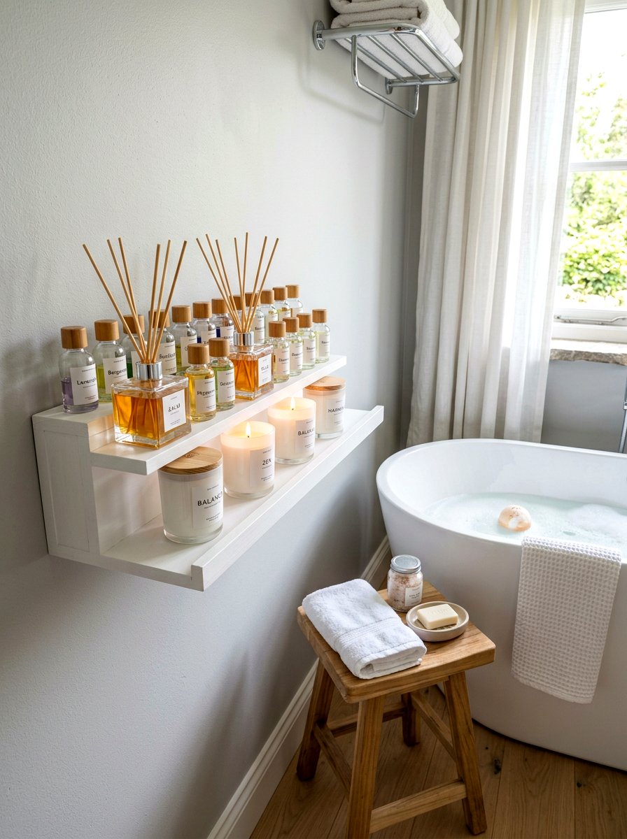 Aromatherapy Scent Station Nook - 30 spa corner ideas