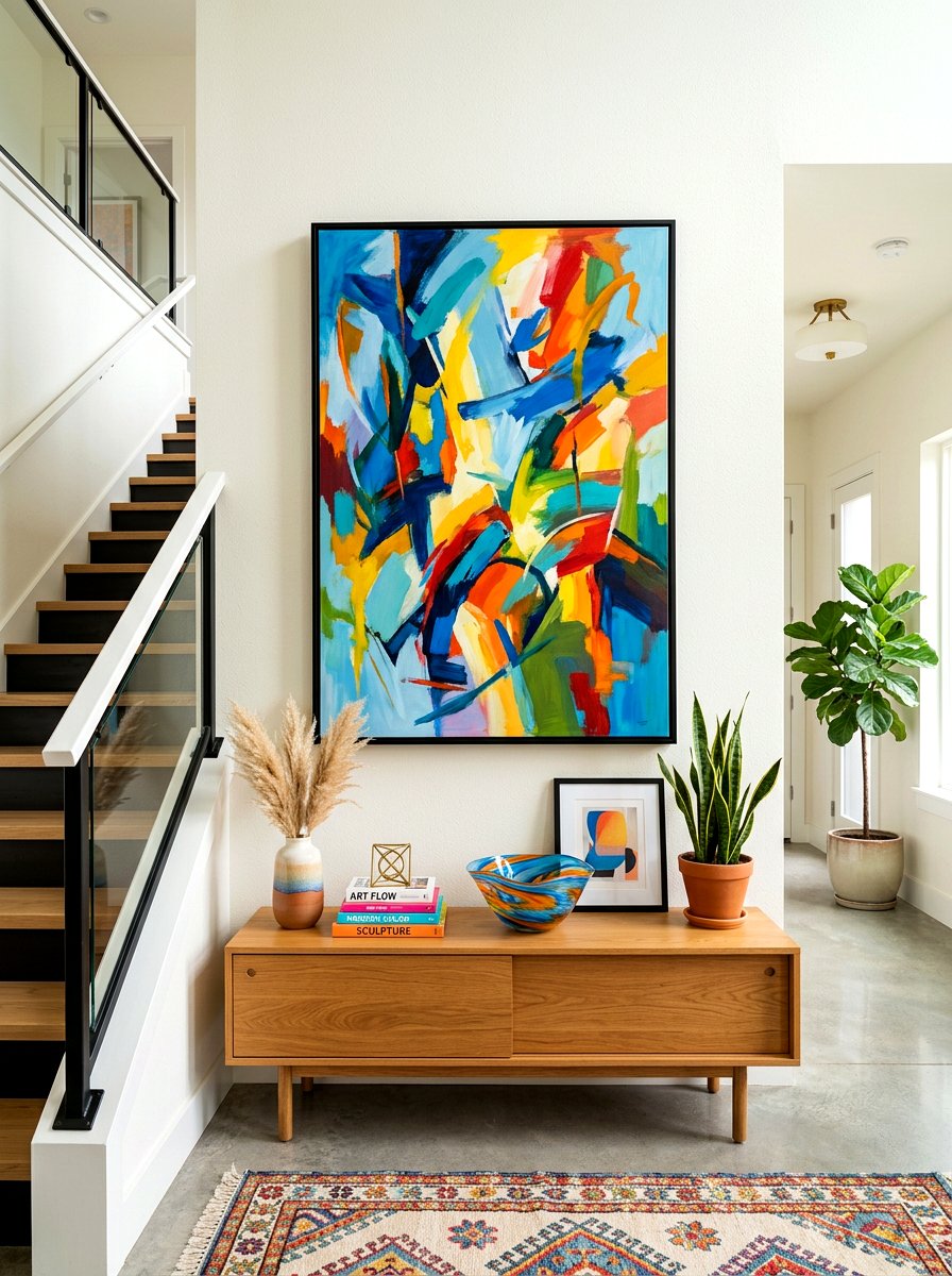Art Above Console Behind Stairs - 30 console behind stairs ideas