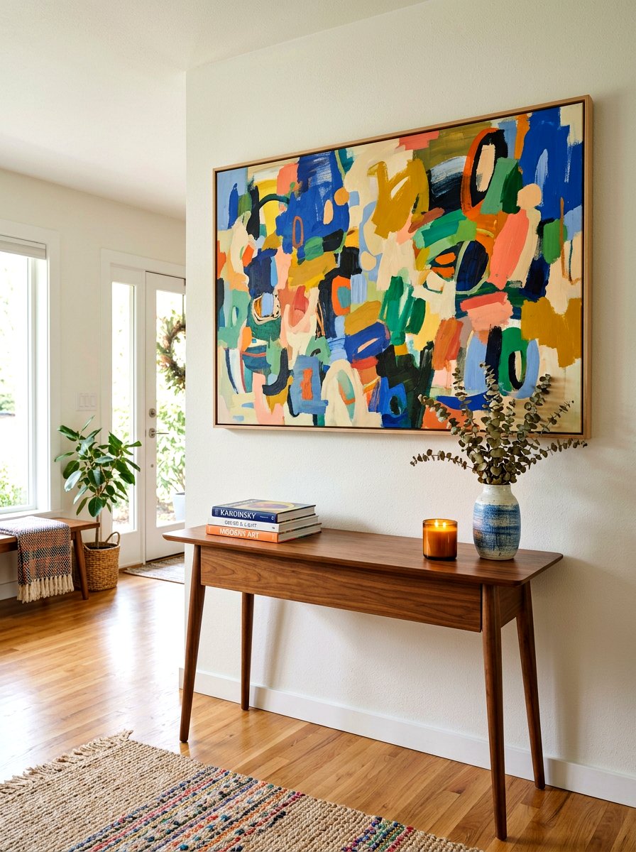 Art Above Console Table - 30 designer entry table decor ideas