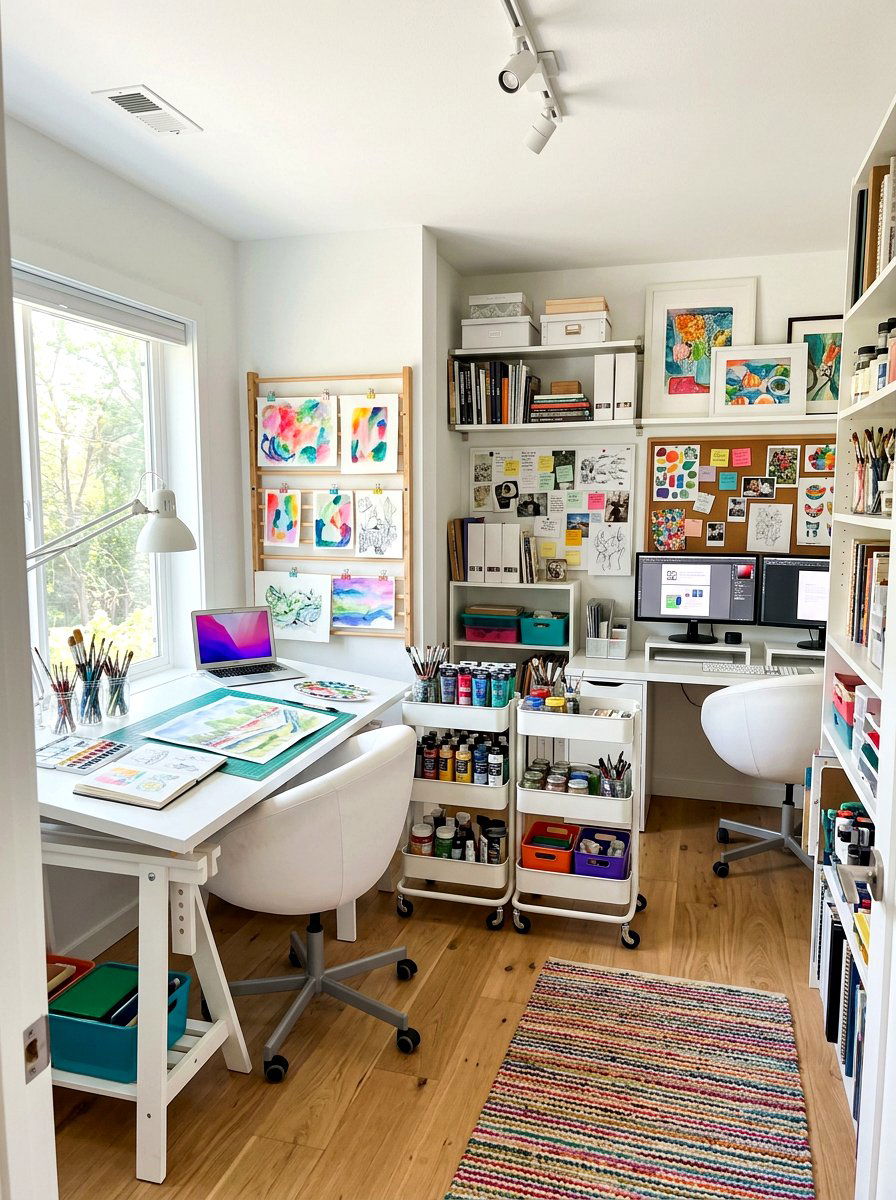 Art And Study Hybrid Room - 30 kids study corner ideas