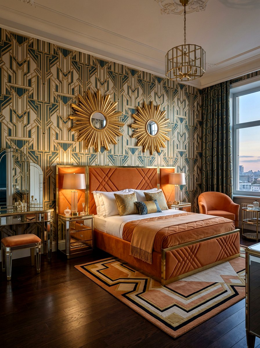 Art Deco Apricot Bedroom - 30 apricot bedroom ideas