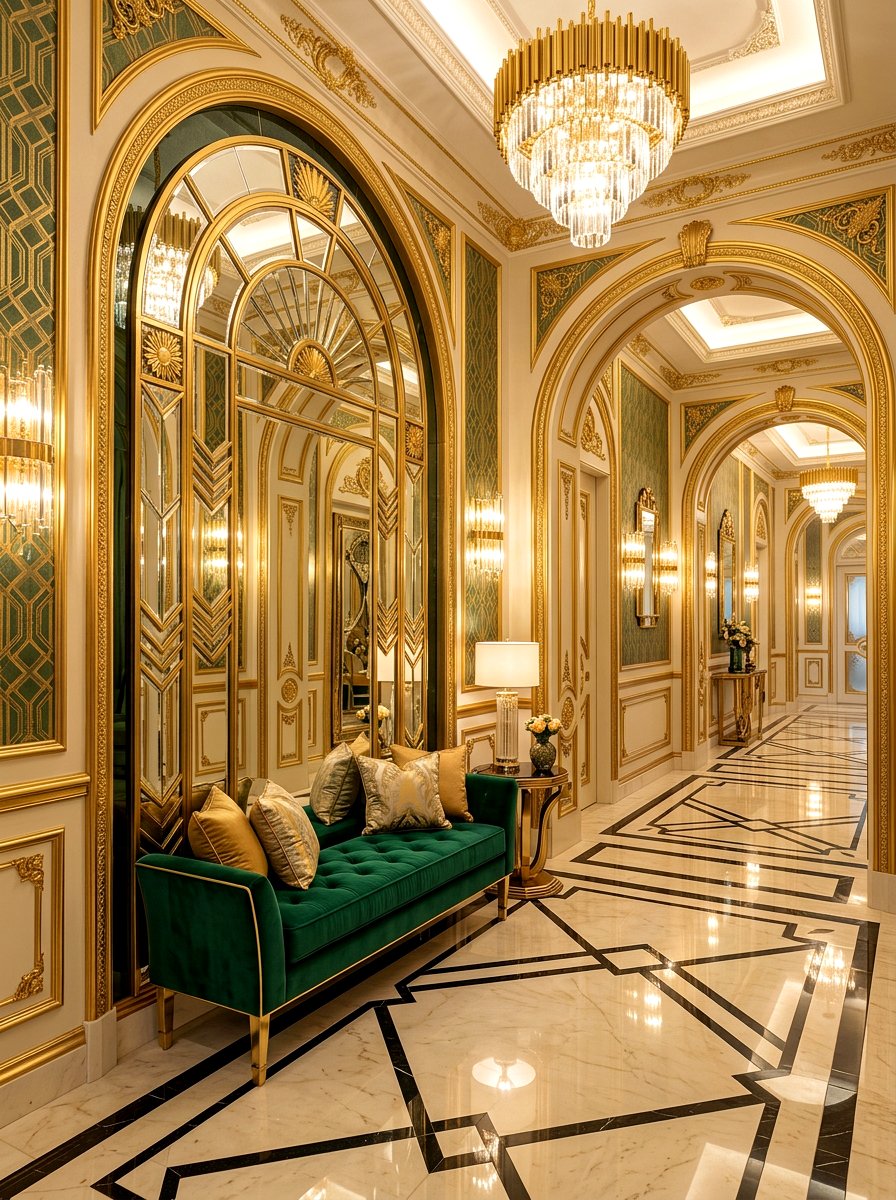 Art Deco Arched Mirror Hallway - 30 arched mirror hallway ideas