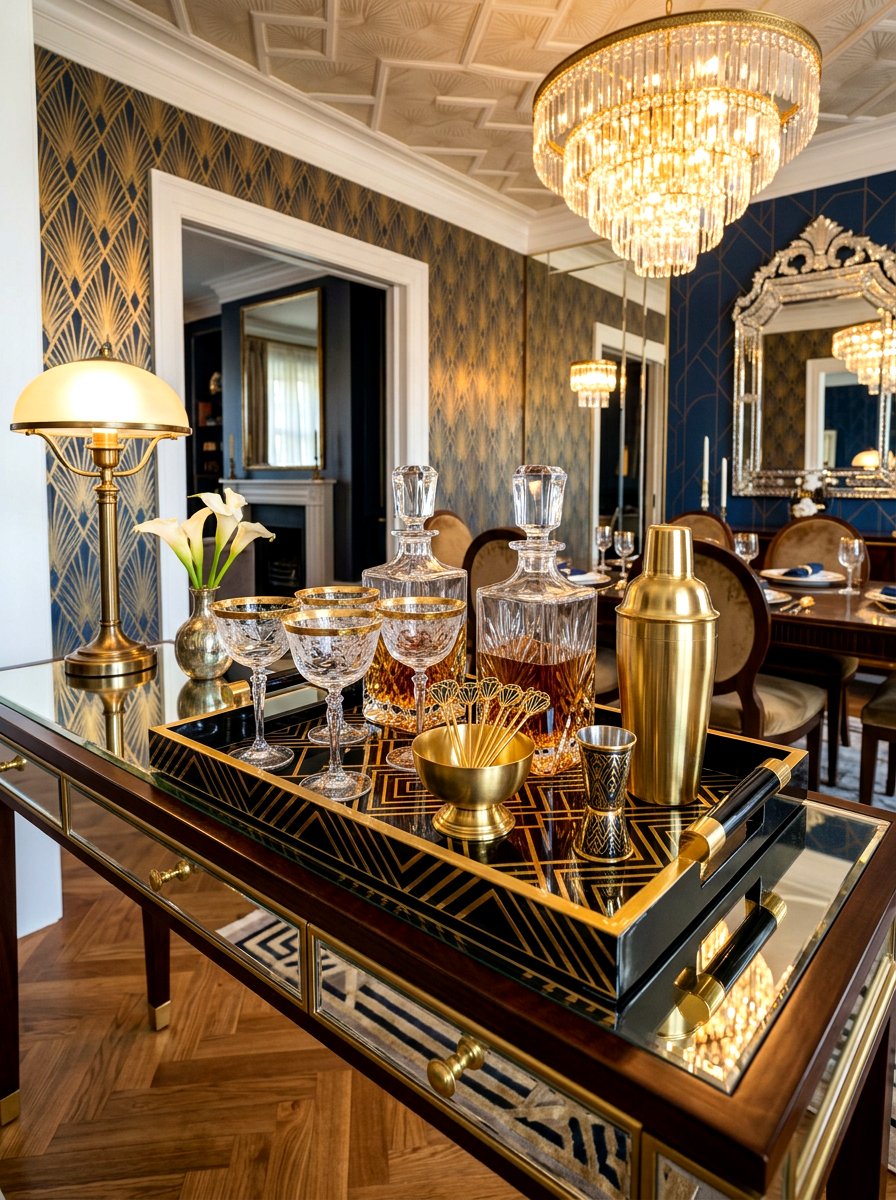 Art Deco Bar Tray - 30 cocktail corner ideas