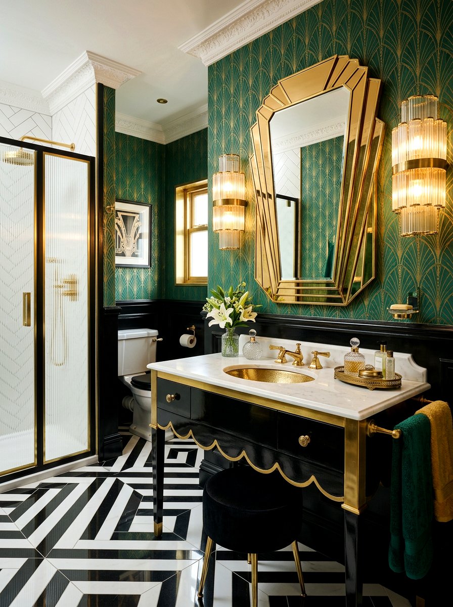 Art Deco Bathroom - 30 boutique hotel bathroom ideas