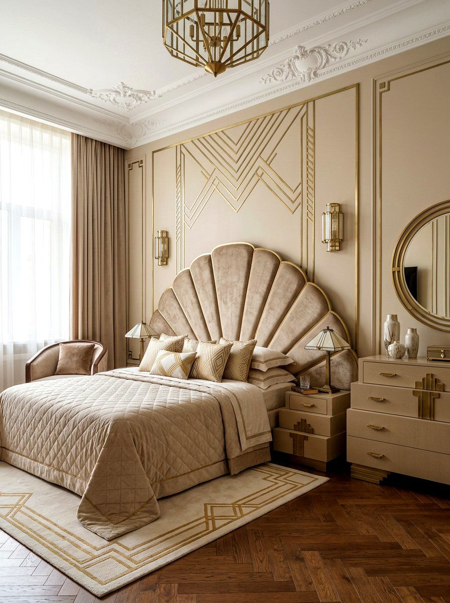 Art Deco Beige Bedroom - 30 tonal beige bedroom ideas