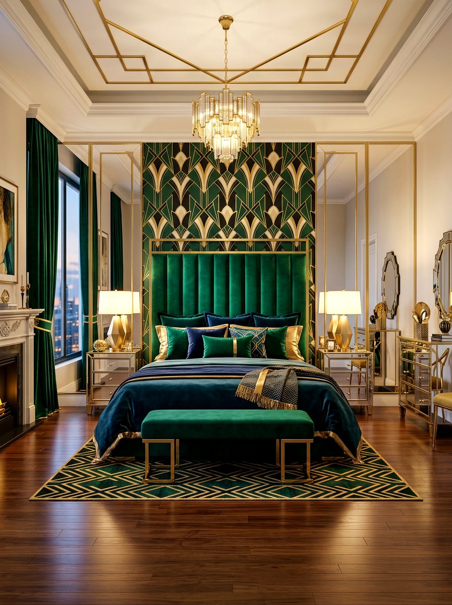 Art Deco Channel Tufted Bed - 30 channel tufted bed ideas