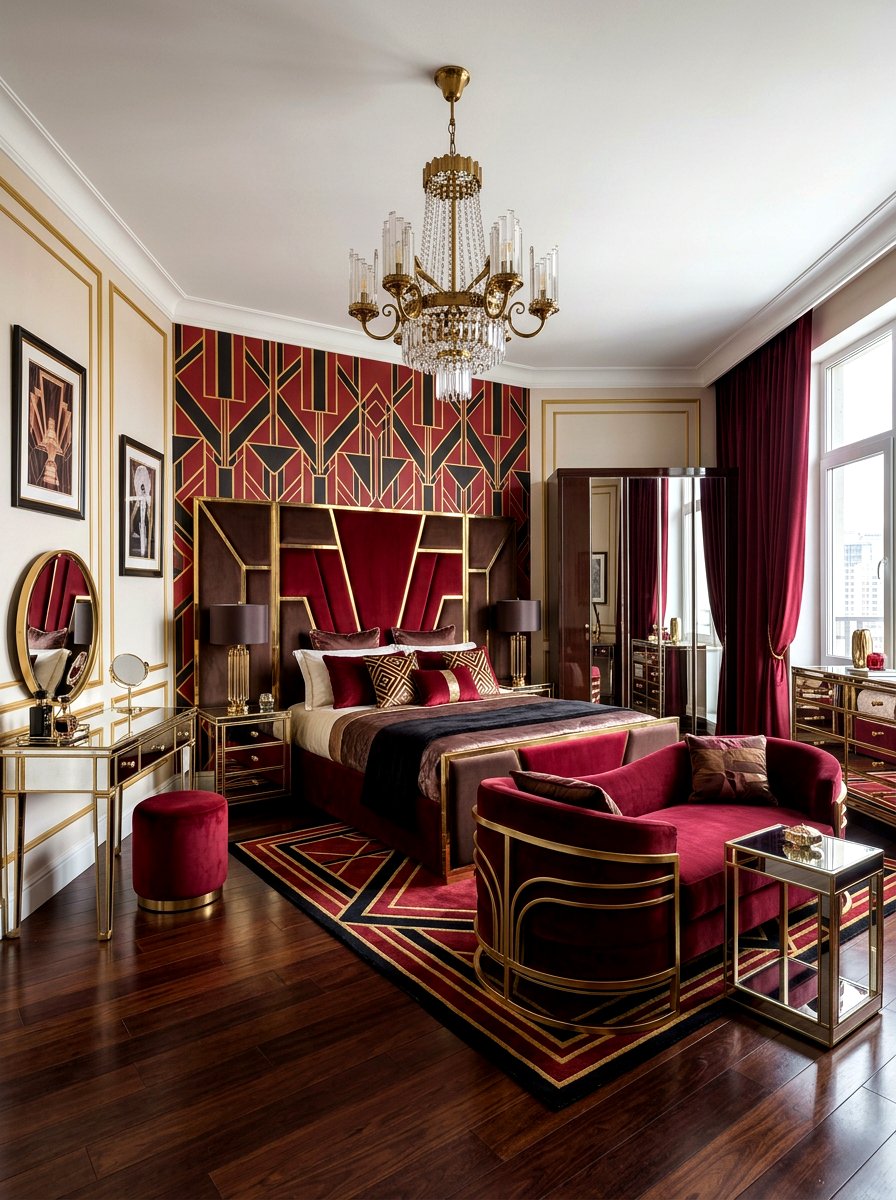 Art Deco Chocolate Cherry Bedroom - 30 chocolate cherry bedroom ideas