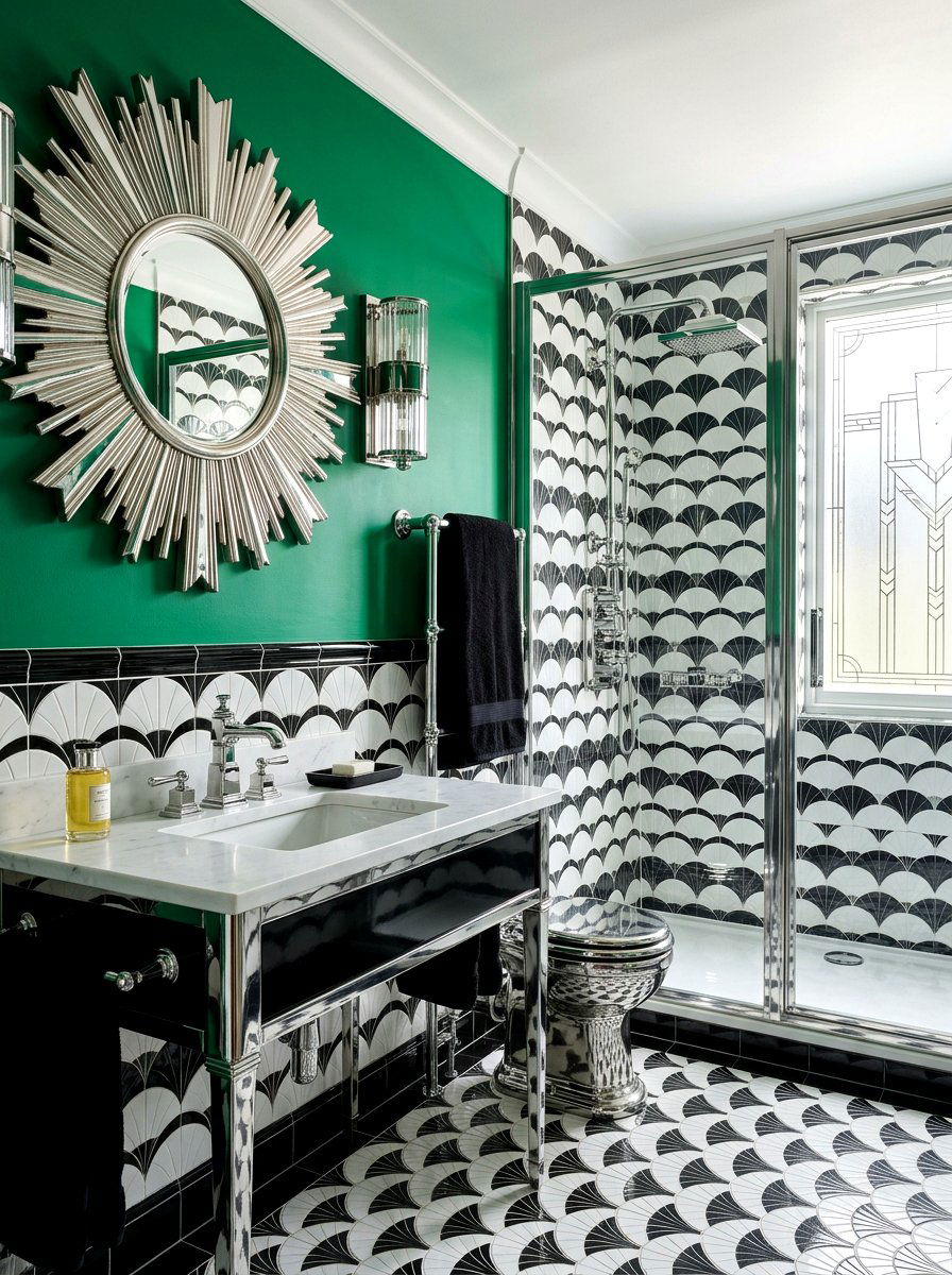 Art Deco Chrome Bathroom - 30 chrome bathroom ideas