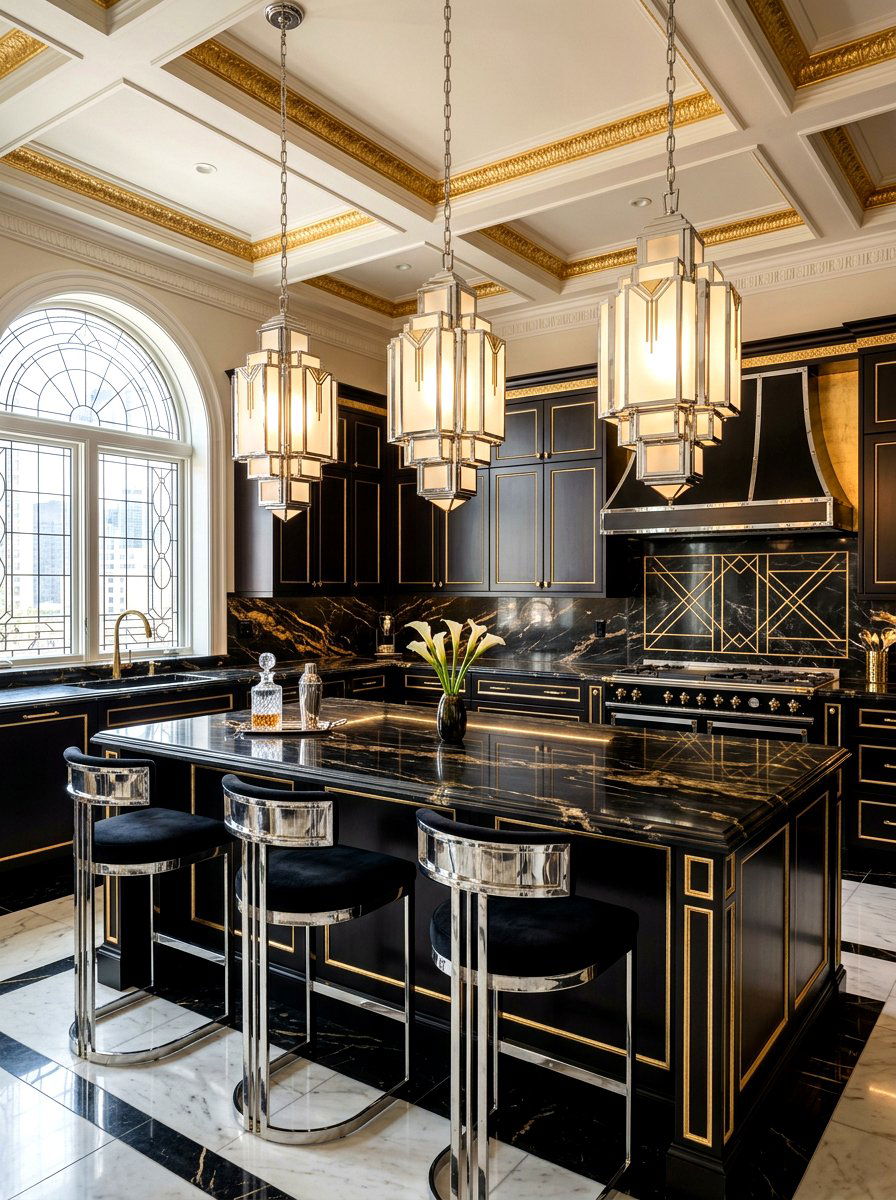 Art Deco Chrome Pendant - 30 chrome kitchen pendant ideas