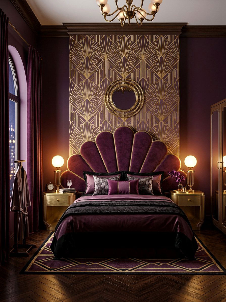 Art Deco Dark Bedroom - 30 moody hotel bedroom ideas