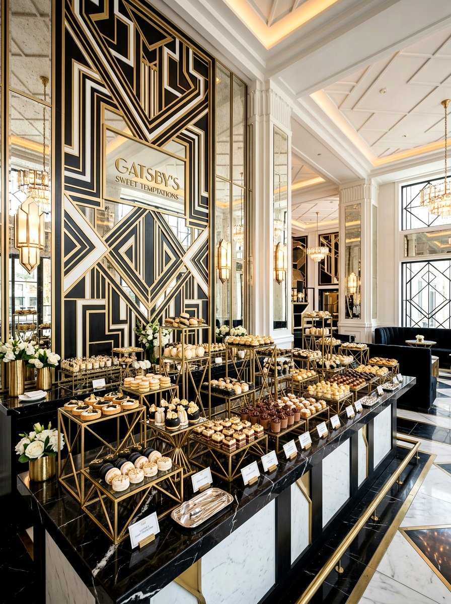 Art Deco Dessert Bar - 30 dessert station aesthetic ideas
