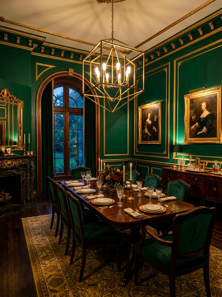 Art Deco Emerald Green Walls - 30 art deco home ideas