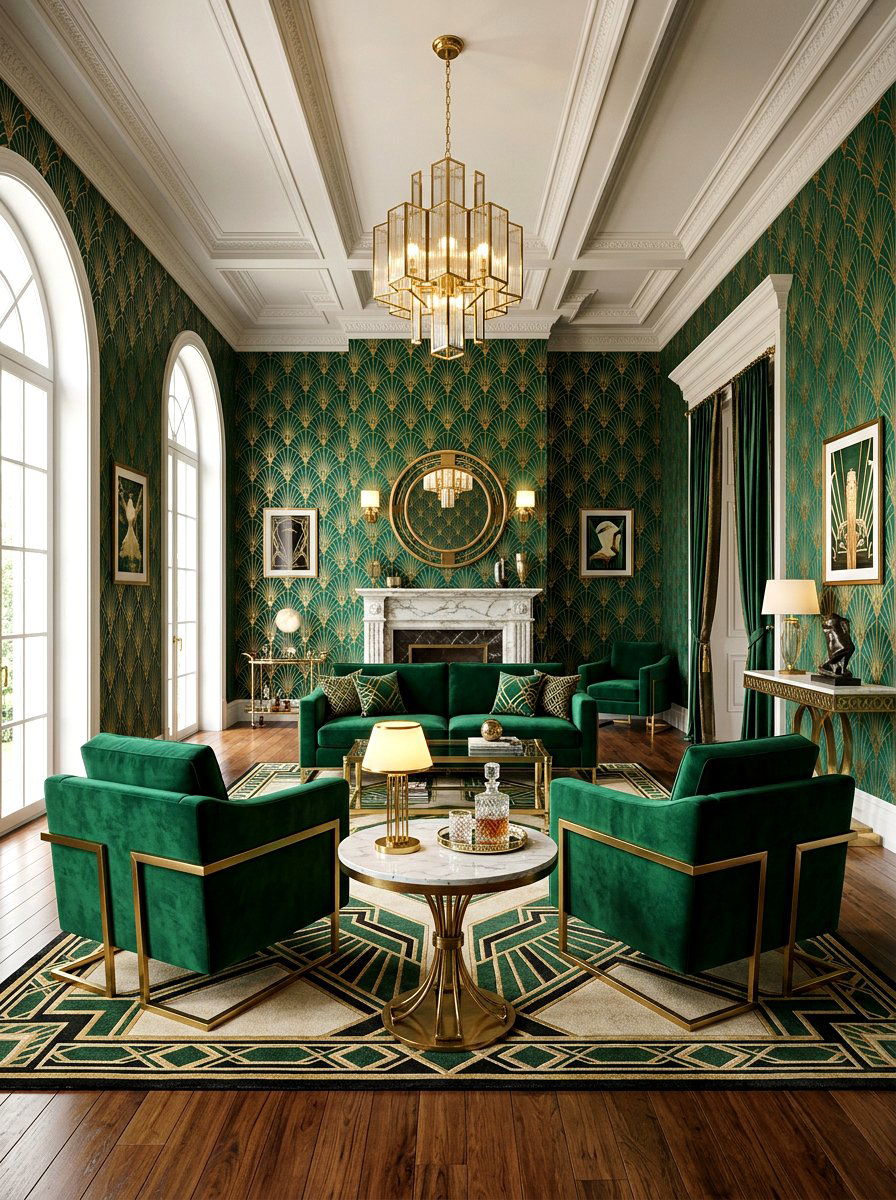 Art Deco Fan Pattern - 30 wallpaper decor ideas