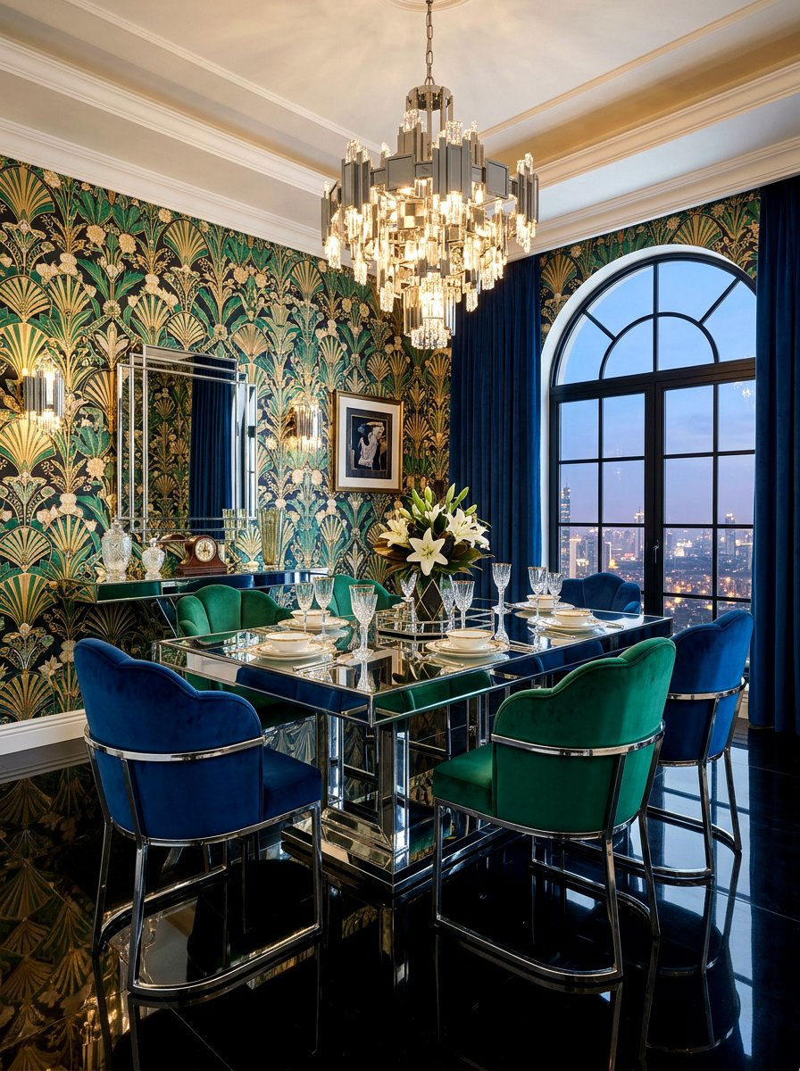 Art Deco Floral Wallpaper - 30 floral dining wallpaper ideas