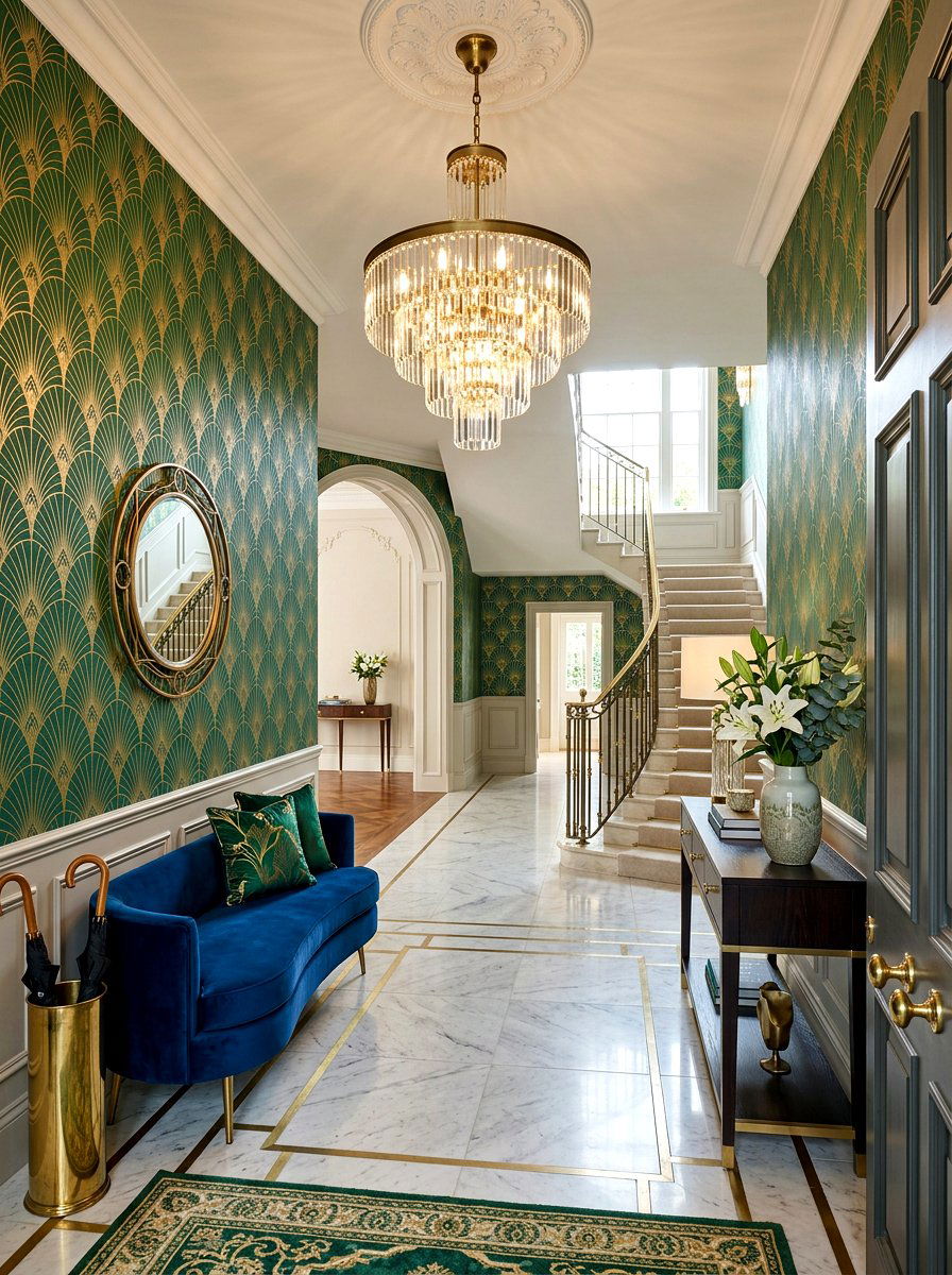 Art Deco Foyer Wallpaper - 30 entry wallpaper ideas