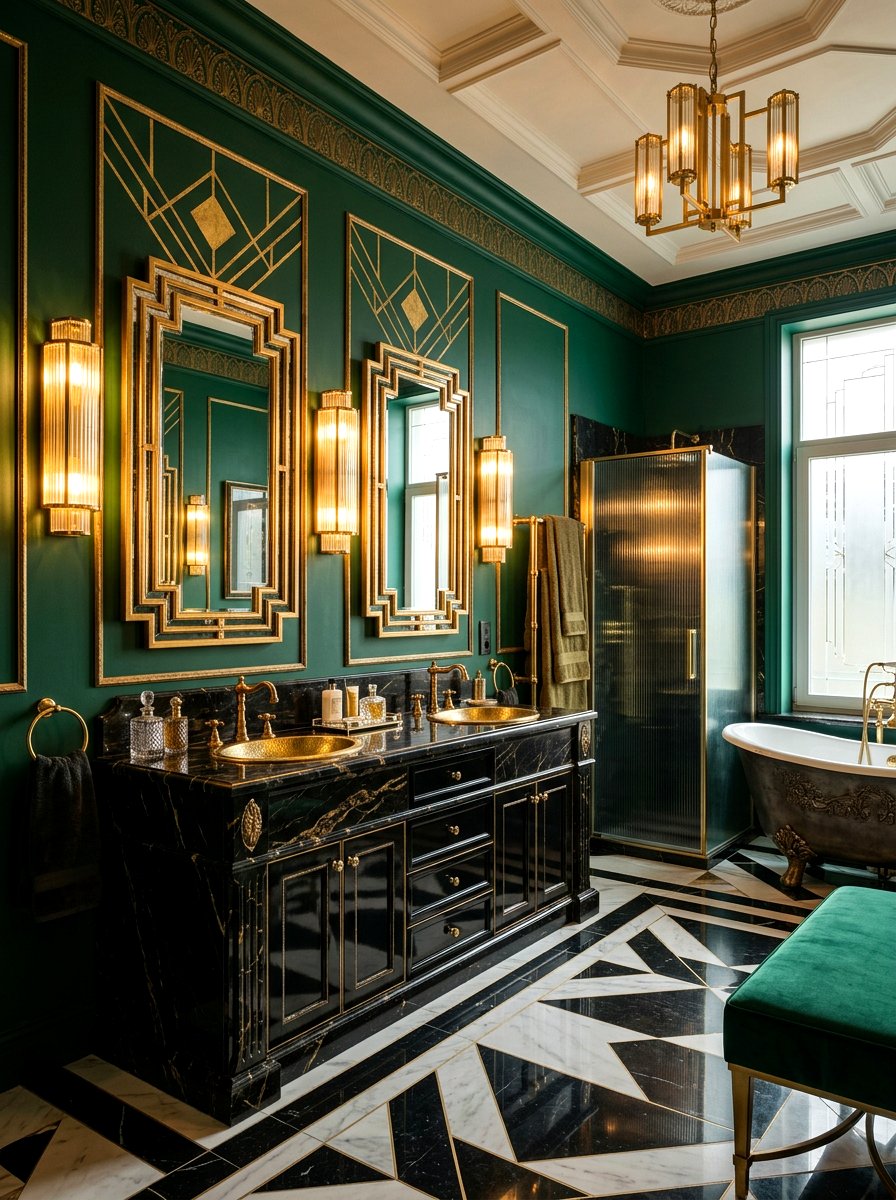 Art Deco Geometric Sconce - 30 bathroom lighting ideas