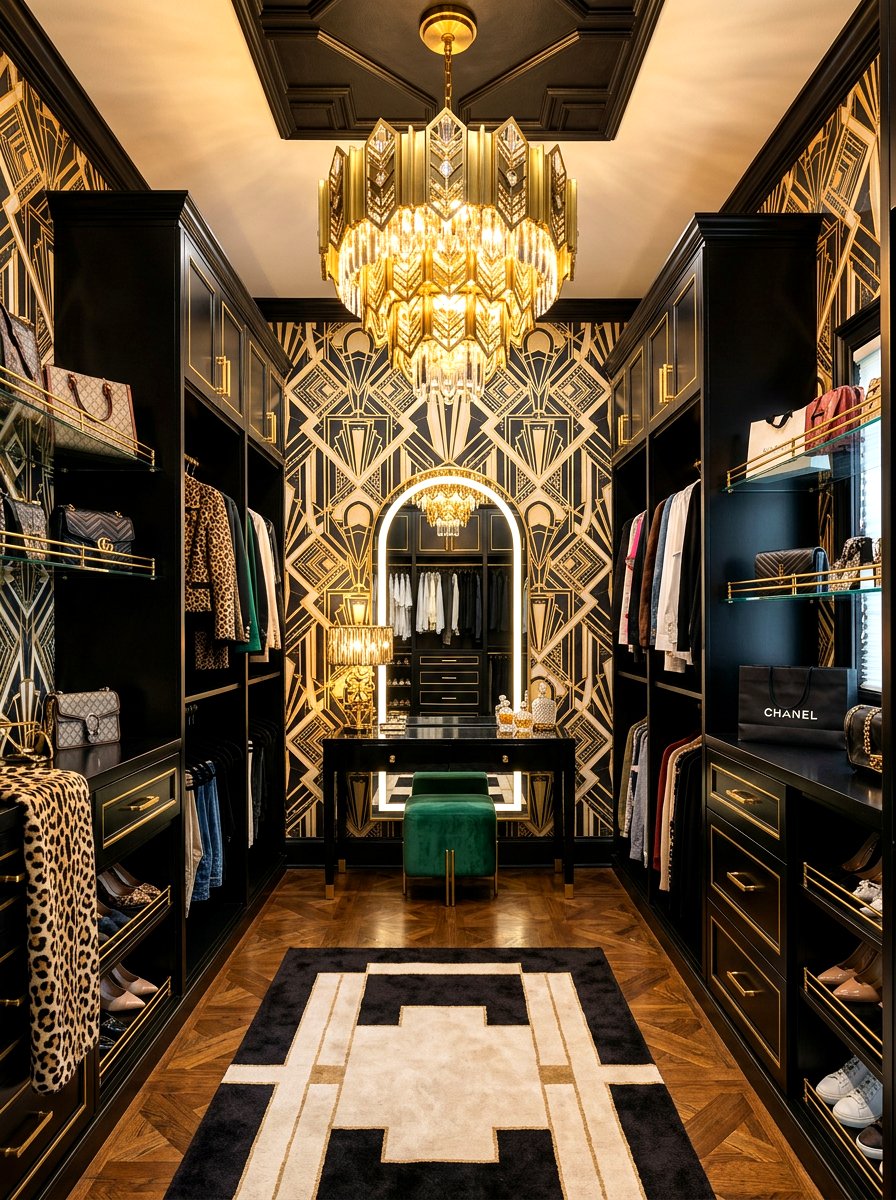 Art Deco Gold Chandelier - 30 closet chandelier ideas