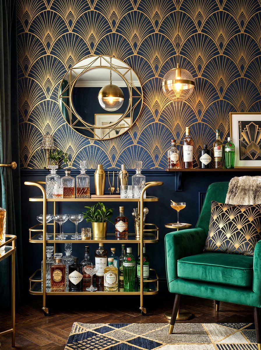 Art Deco Gold Wallpaper - 30 renter friendly wallpaper ideas aesthetic