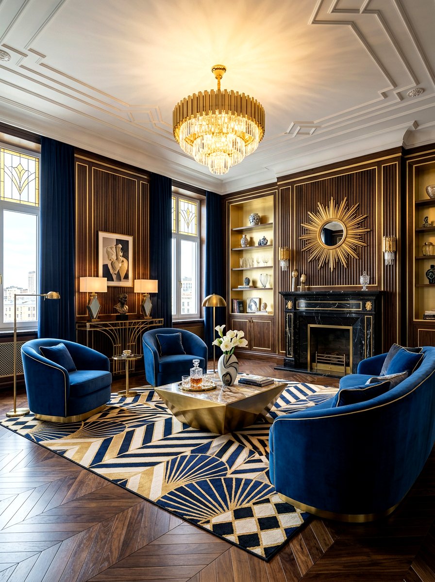 Art Deco Interior - 30 moody hotel lobby living room ideas