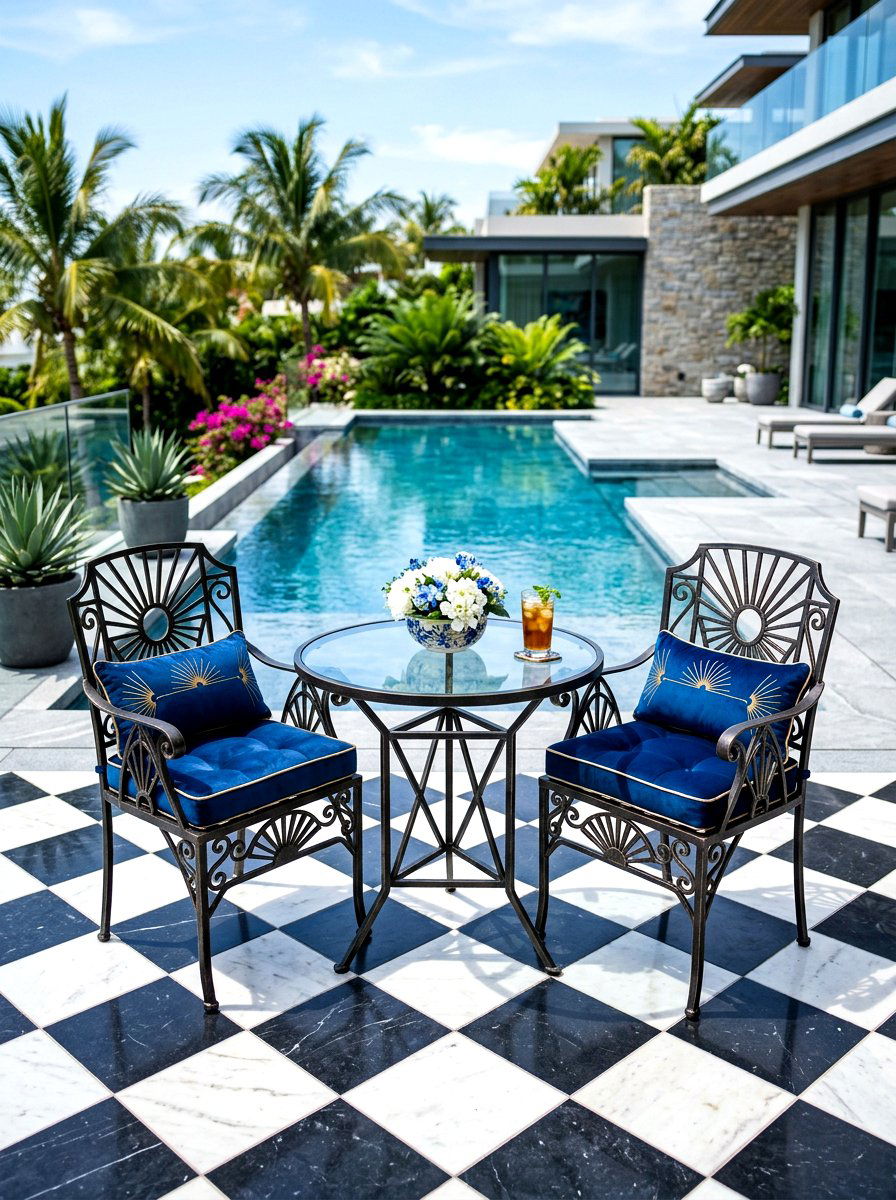 Art Deco Iron Patio - 30 vintage iron patio furniture ideas