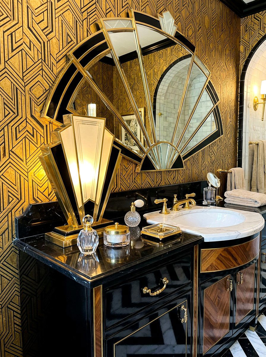 Art Deco Lamp - 30 mini lamp bathroom counter ideas
