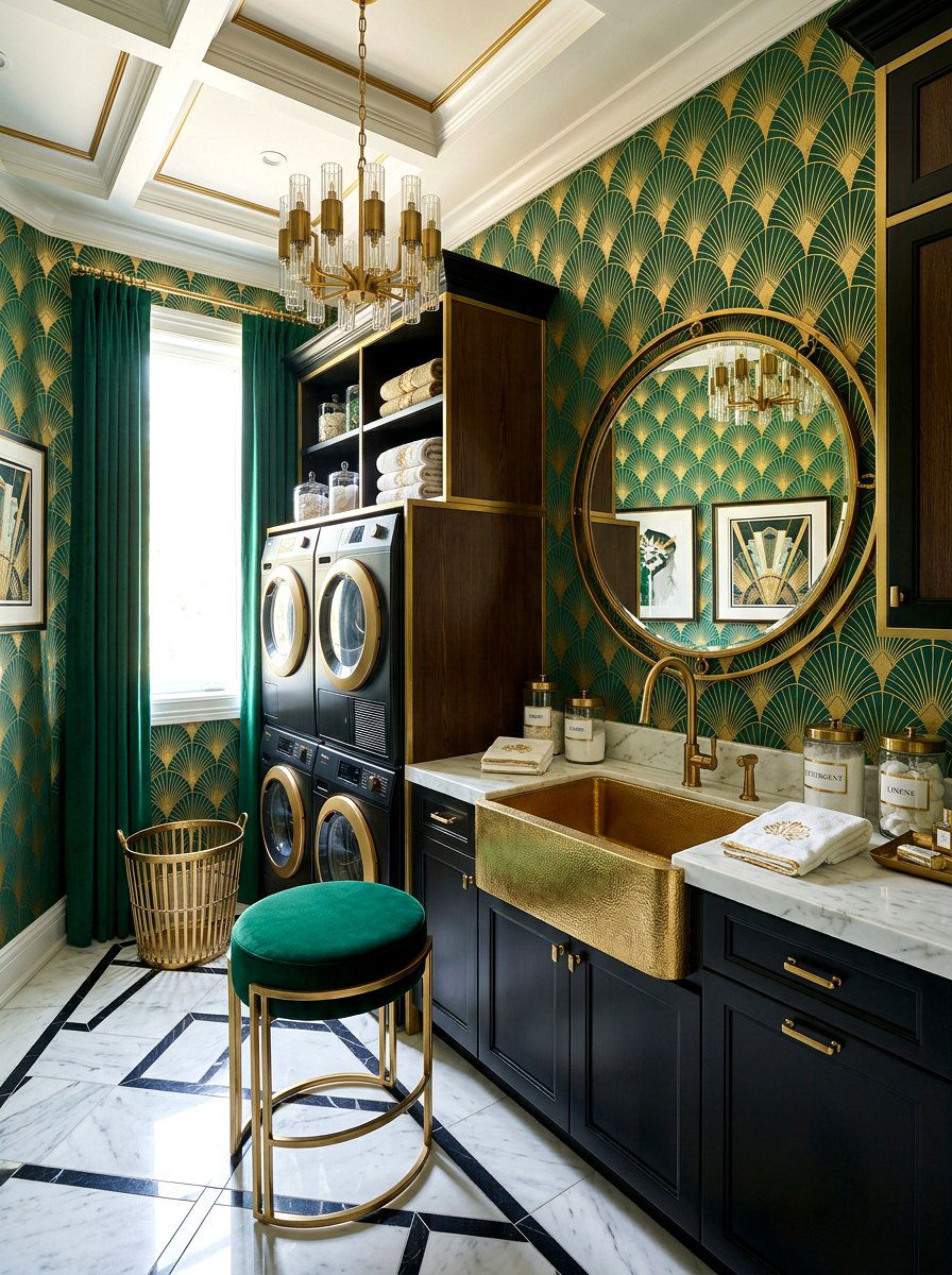 Art Deco Laundry Room Wallpaper - 30 laundry room wallpaper ideas