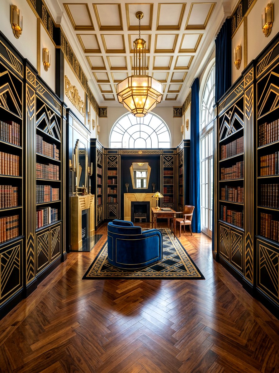 Art Deco Library - 30 reading room aesthetic ideas