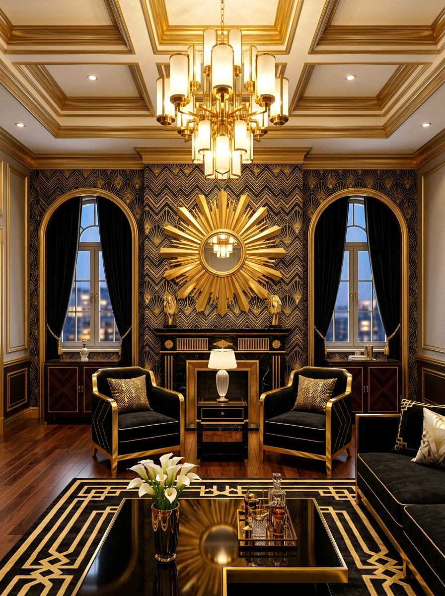 Art Deco Living Room - 30 designer showroom living room ideas