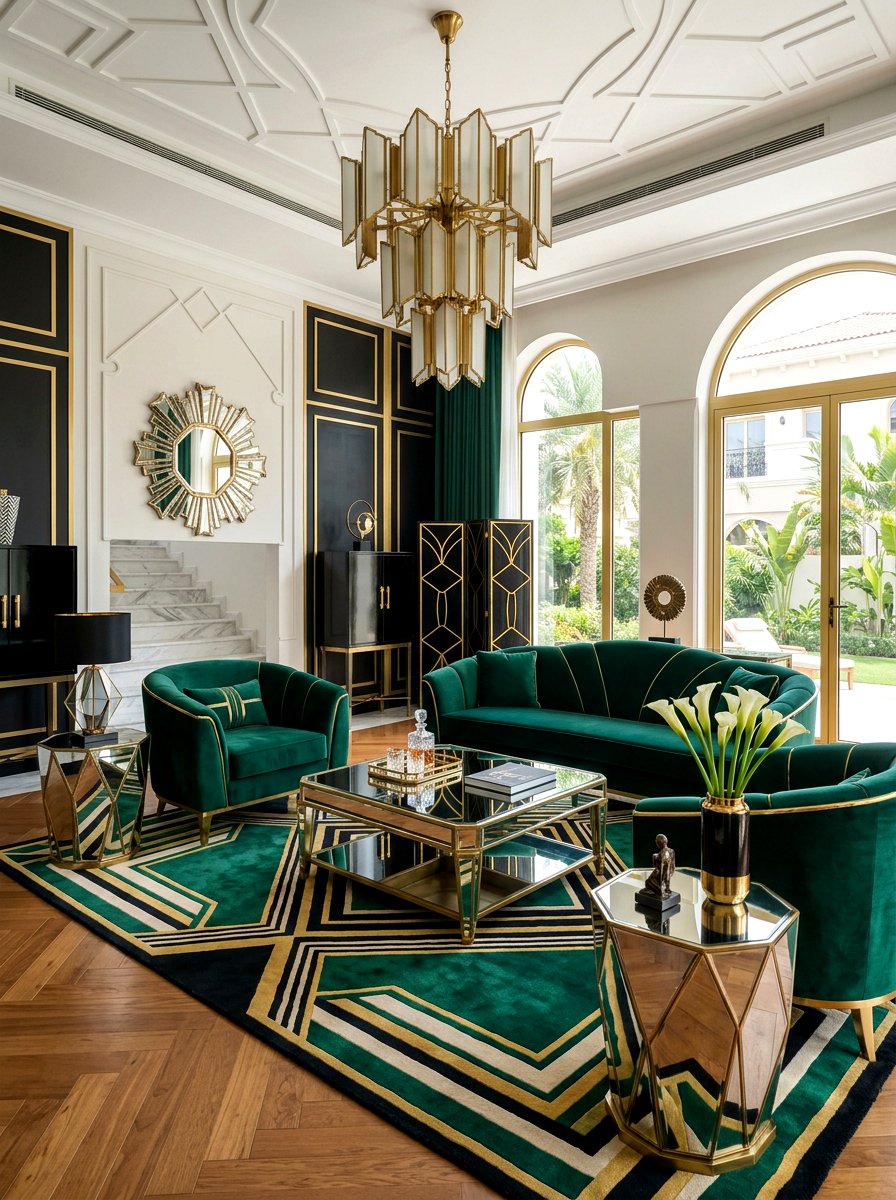 Art Deco Living Room - 30 European villa living room ideas