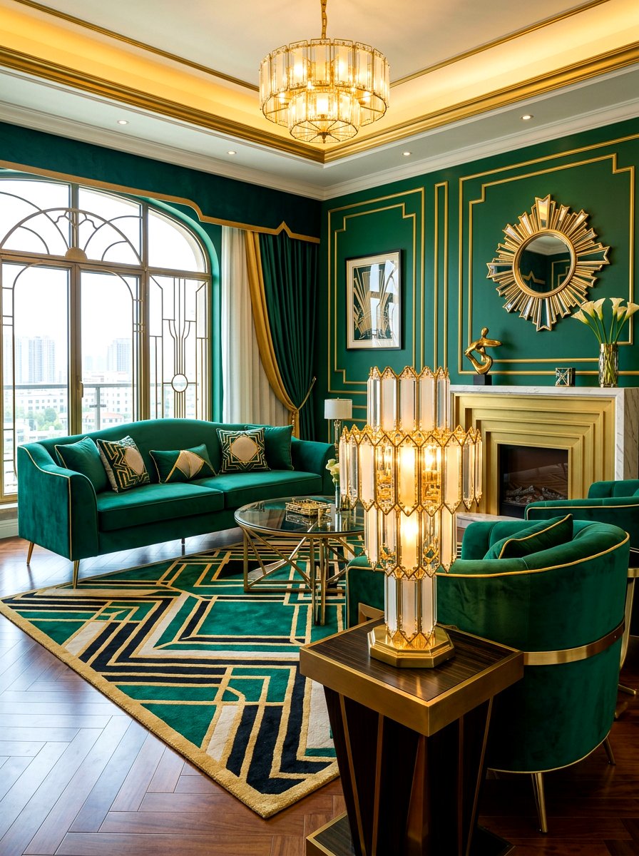 Art Deco Living Room Glass Lamp - 30 layered lamp living room ideas