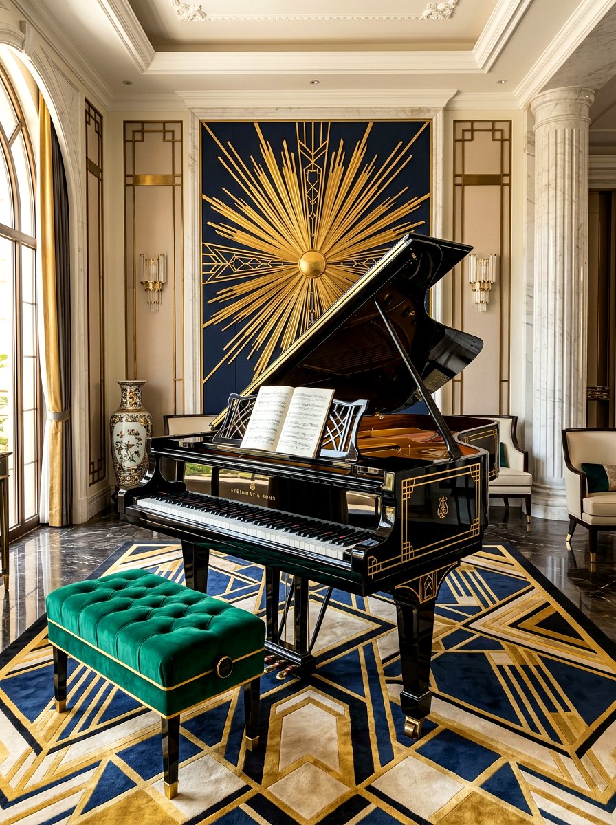 Art Deco Luxury Piano - 30 piano corner ideas