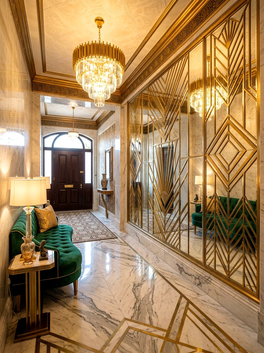 Art Deco Mirror Wall - 30 floor to ceiling mirror wall ideas
