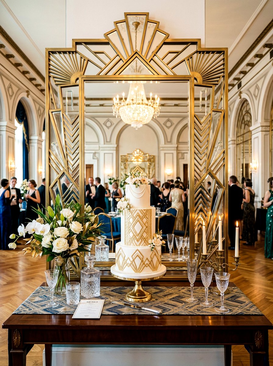 Art Deco Mirror - 30 cake table decor ideas